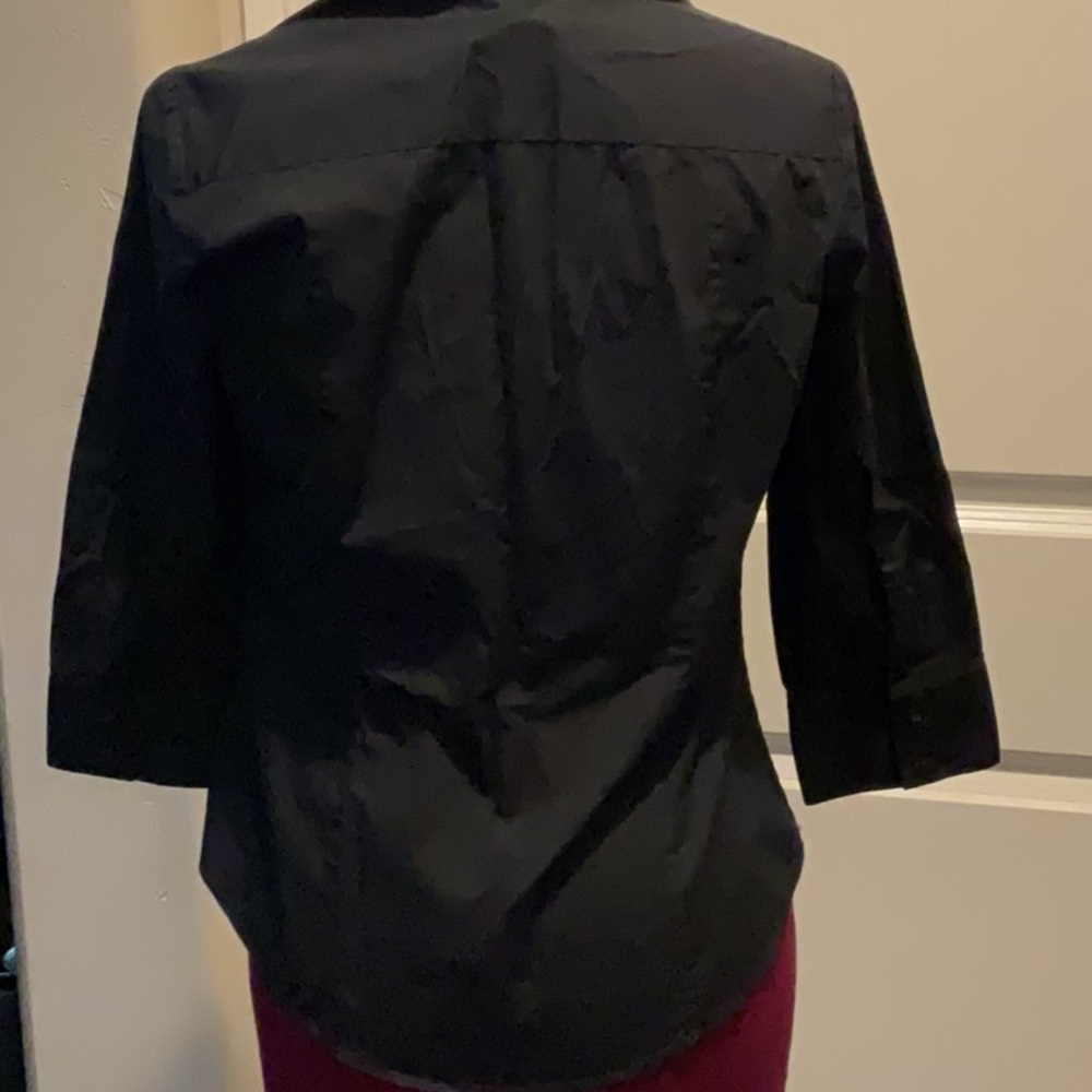 Black 3/4 Sleeve Blouse - Picture 4 of 5